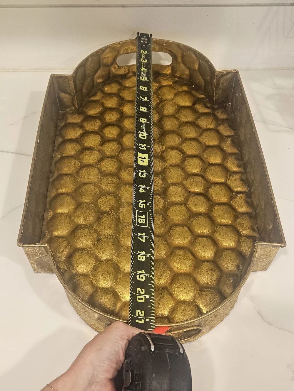 Gold Honeycomb Decorative Tray